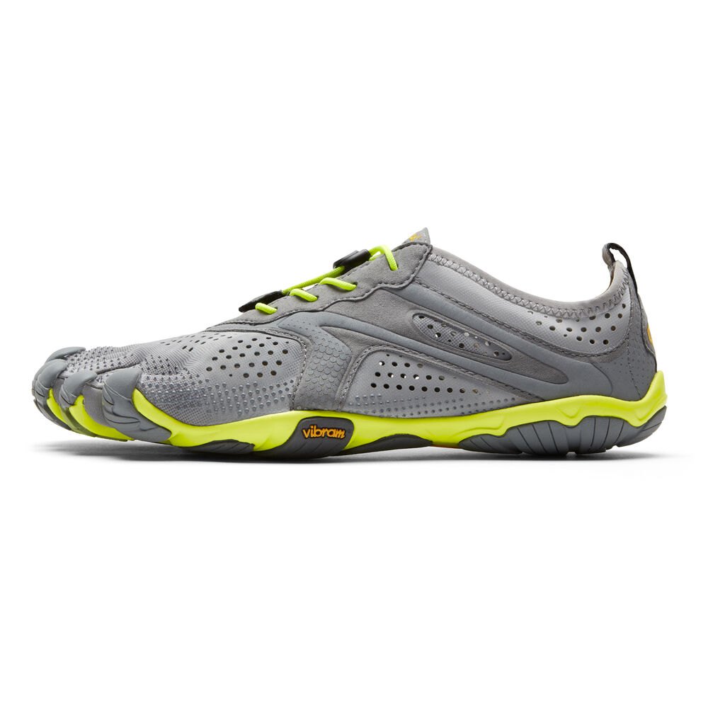 Vibram Five Fingers Mens V-Run - Hiking Shoes Grey/Green - FJT472310